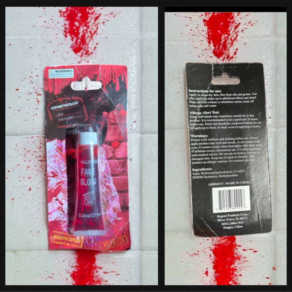 Halloween Fantasy Makeup Kit: Vamp AND Tube of Fake Blood - Vampire Lip Transfer - Picture 2 of 6